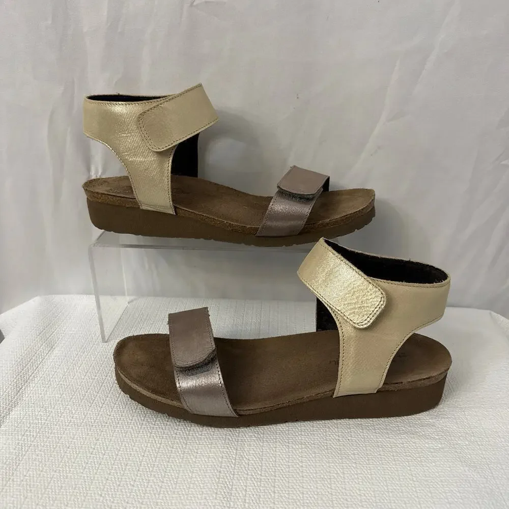 Naot Sandals Womens Size 11 Alba Ankle Strap Metallic Leather